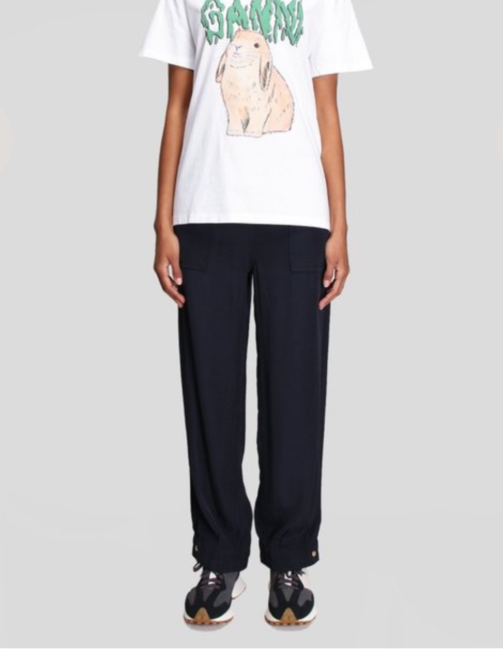 GANNI Ripstop Ecovero Lounge Pants Navy